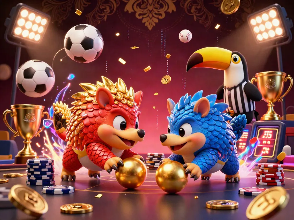 Experience the adriaenblocknyc spectacle as pangolins roll into golden balls and scatter poker chips.